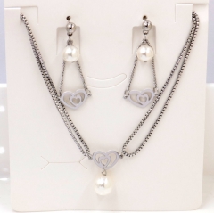Stainless steel jewelry Necklace Earrings set Wholesale