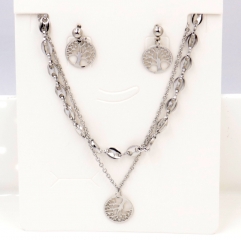 Stainless steel jewelry Necklace Earrings set Wholesale