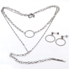 Stainless steel jewelry Necklace Earrings set Wholesale