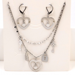 Stainless steel jewelry Necklace Earrings set Wholesale