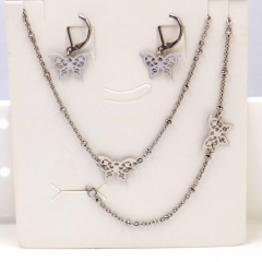 Stainless steel jewelry Necklace Earrings set Wholesale
