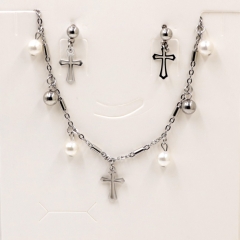 Stainless steel jewelry Necklace Earrings set Wholesale