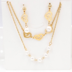 Stainless steel jewelry Necklace Earrings set Wholesale