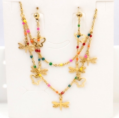 Stainless steel jewelry Necklace Earrings set Wholesale
