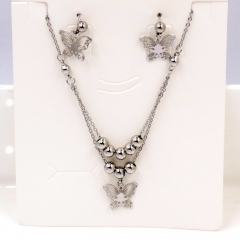 Stainless steel jewelry Necklace Earrings set Wholesale