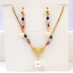 Stainless steel jewelry Necklace Earrings set Wholesale