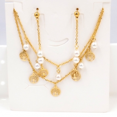 Stainless steel jewelry Necklace Earrings set Wholesale