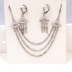 Stainless steel jewelry Necklace Earrings set Wholesale