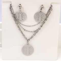 Stainless steel jewelry Necklace Earrings set Wholesale