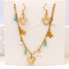Stainless steel jewelry Necklace Earrings set Wholesale