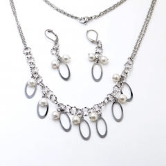 Stainless steel jewelry Necklace Earrings set Wholesale