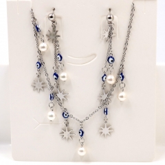 Stainless steel jewelry Necklace Earrings set Wholesale