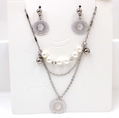 Stainless steel jewelry Necklace Earrings set Wholesale