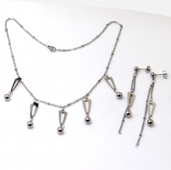 Stainless steel jewelry Necklace Earrings set Wholesale