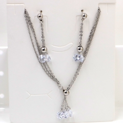 Stainless steel jewelry Necklace Earrings set Wholesale