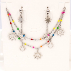 Stainless steel jewelry Necklace Earrings set Wholesale