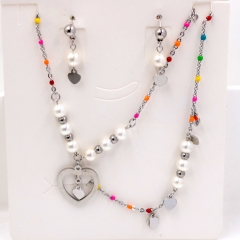 Stainless steel jewelry Necklace Earrings set Wholesale