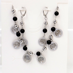 Stainless steel jewelry Necklace Earrings set Wholesale