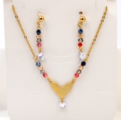Stainless steel jewelry Necklace Earrings set Wholesale