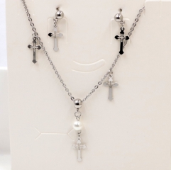 Stainless steel jewelry Necklace Earrings set Wholesale