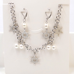 Stainless steel jewelry Necklace Earrings set Wholesale