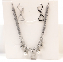 Stainless steel jewelry Necklace Earrings set Wholesale