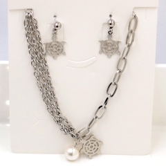 Stainless steel jewelry Necklace Earrings set Wholesale