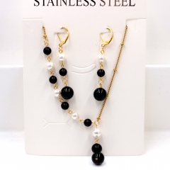 Stainless steel jewelry Necklace Earrings set Wholesale