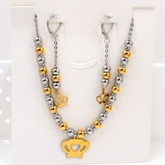 Stainless steel jewelry Necklace Earrings set Wholesale