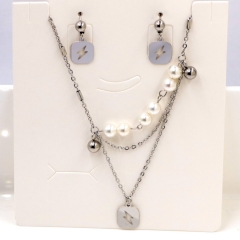 Stainless steel jewelry Necklace Earrings set Wholesale