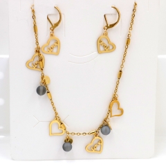 Stainless steel jewelry Necklace Earrings set Wholesale