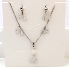 Stainless steel jewelry Necklace Earrings set Wholesale