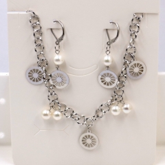 Stainless steel jewelry Necklace Earrings set Wholesale