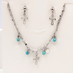 Stainless steel jewelry Necklace Earrings set Wholesale