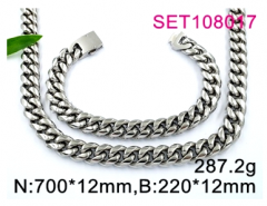 Stainless steel jewelry Necklace Bracelet set Wholesale