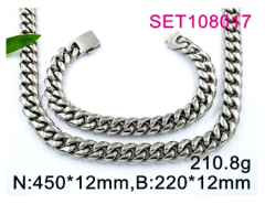 Stainless steel jewelry Necklace Bracelet set Wholesale
