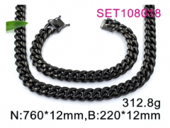 Stainless steel jewelry Necklace Bracelet set Wholesale