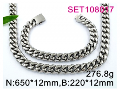 Stainless steel jewelry Necklace Bracelet set Wholesale