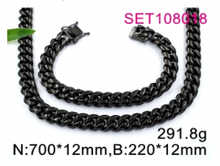 Stainless steel jewelry Necklace Bracelet set Wholesale