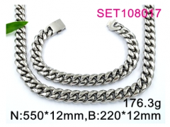 Stainless steel jewelry Necklace Bracelet set Wholesale