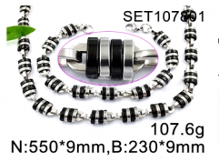 Stainless steel jewelry Necklace Bracelet set Wholesale
