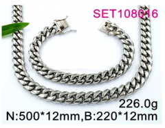Stainless steel jewelry Necklace Bracelet set Wholesale