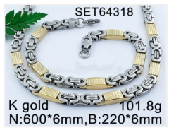 Stainless steel jewelry Necklace Bracelet set Wholesale