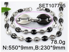 Stainless steel jewelry Necklace Bracelet set Wholesale