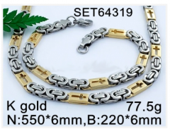 Stainless steel jewelry Necklace Bracelet set Wholesale