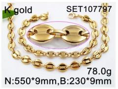 Stainless steel jewelry Necklace Bracelet set Wholesale