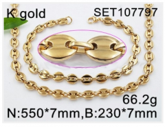 Stainless steel jewelry Necklace Bracelet set Wholesale