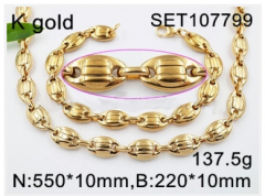 Stainless steel jewelry Necklace Bracelet set Wholesale