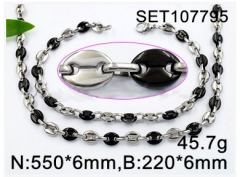 Stainless steel jewelry Necklace Bracelet set Wholesale