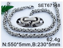 Stainless steel jewelry Necklace Bracelet set Wholesale